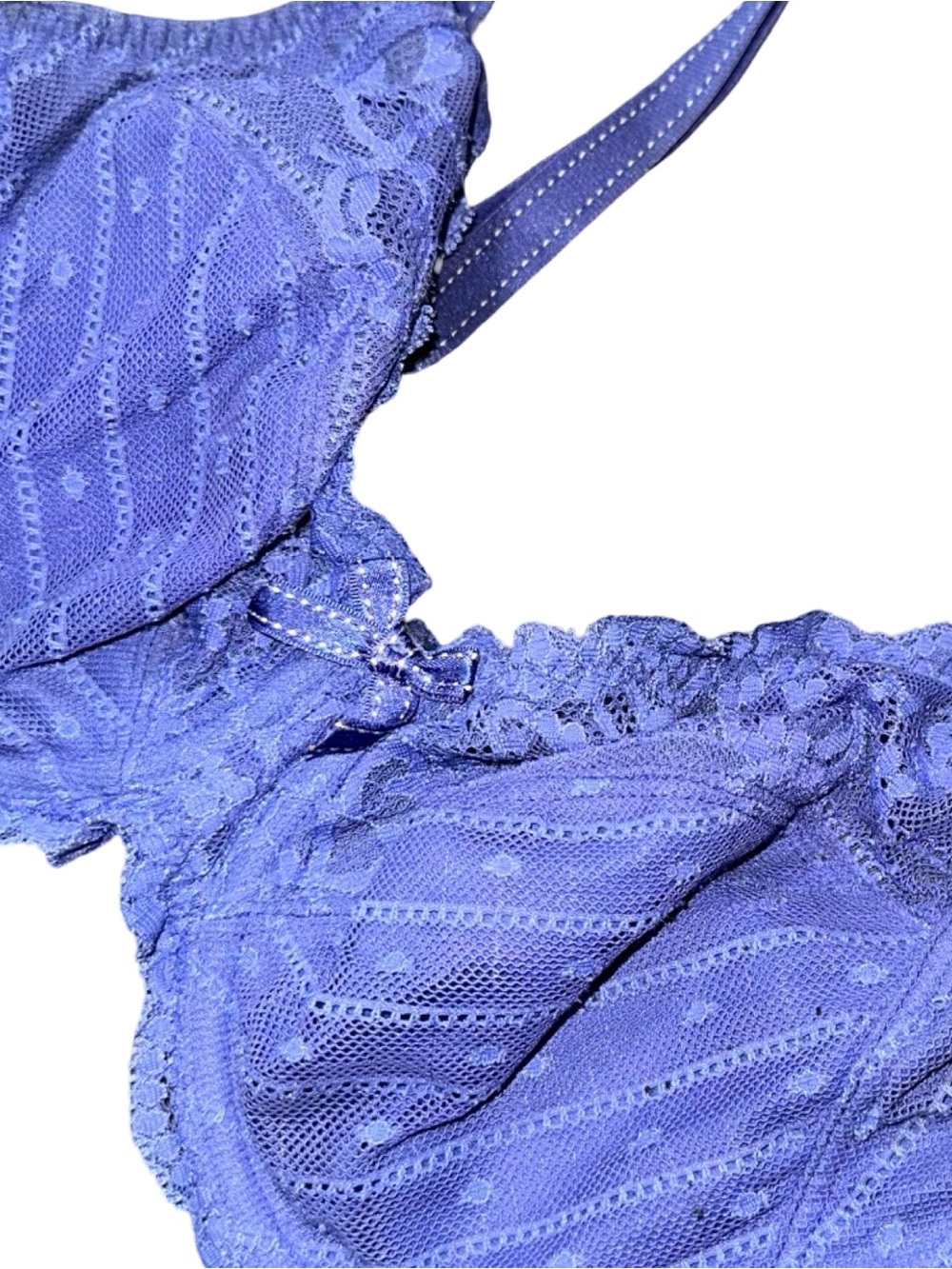 Chantelle Women’s Size 32DD E Violet Blue Rive Gauche Full Coverage Lace Bra